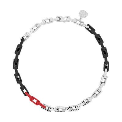 Louis Vuitton YK Monogram Chain Necklace Red/Silver/Black Limited Edition. M01087