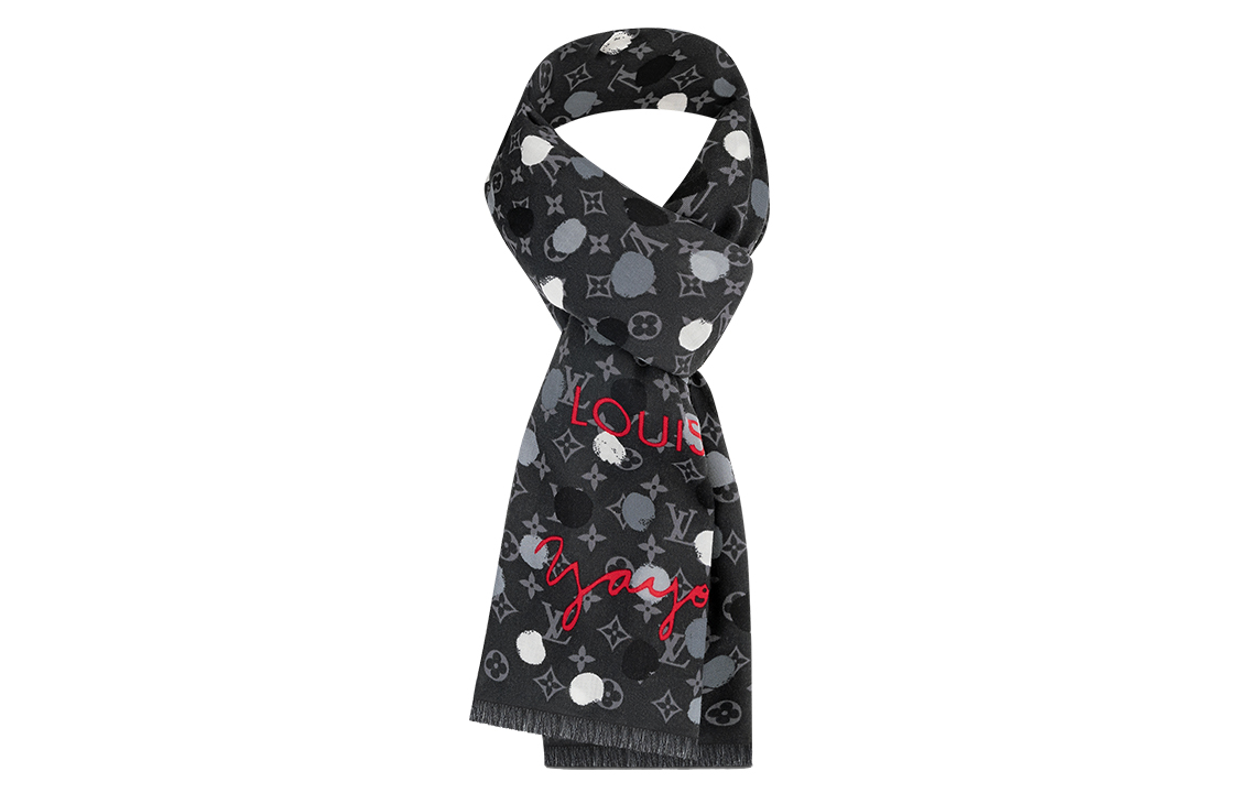 LOUIS VUITTON x YK Painted Dots Wool Scarf Unisex Limited Edition. M78300