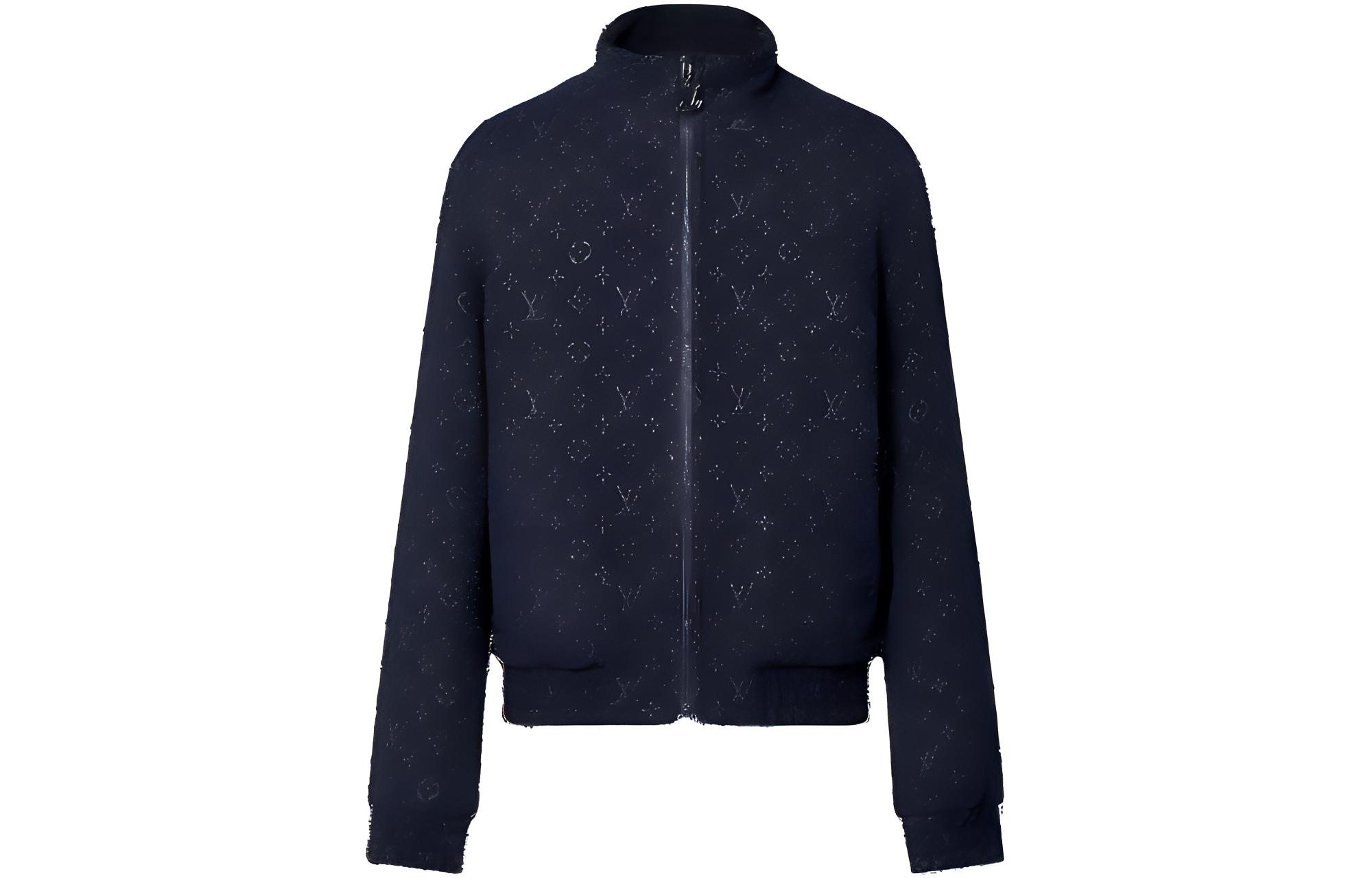 Louis Vuitton Zip-Up High Neck Loose Jacket Blue 1ABJQI