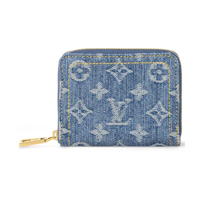 Louis Vuitton Zippy Coin Purse Monogram Denim Blue