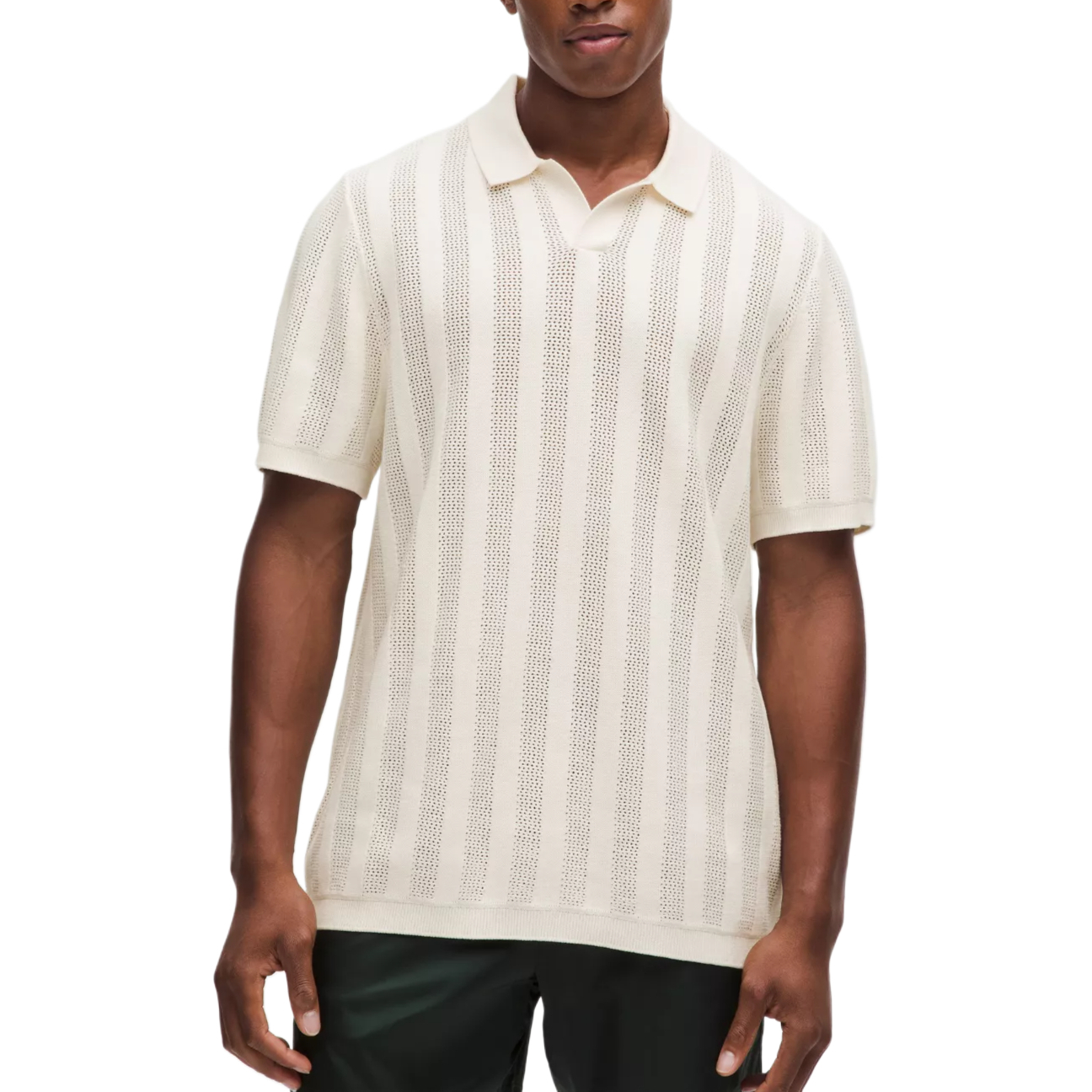Lululemon  Cotton-Blend Short-Sleeve Polo Shirt Light Ivory - Soft & Stylish LM3FN4S