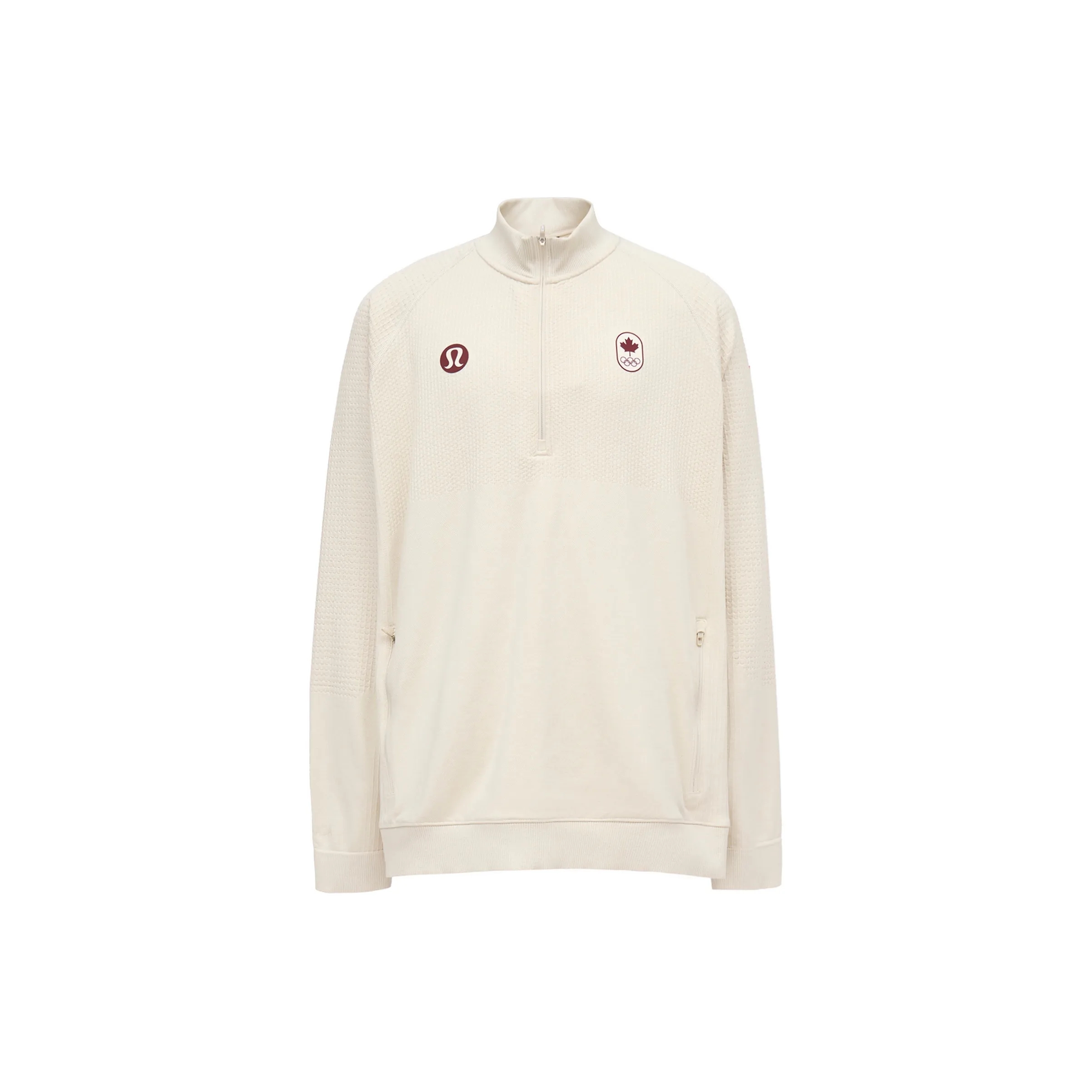 Lululemon  Ivory White Logo Pullover Long-Sleeve Jacket for Outdoor Sports LM3DEHS2024
