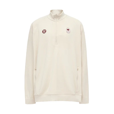 Lululemon Ivory White Logo Pullover Long-Sleeve Jacket for Outdoor Sports LM3DEHS2024