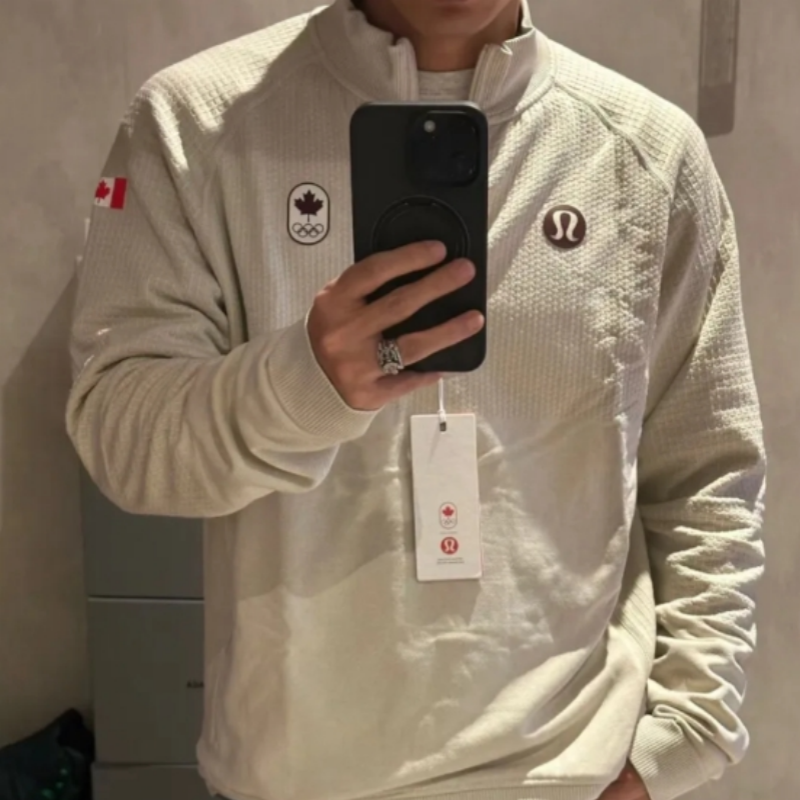 Purchase Lululemon Chaqueta Blanca Marfil Logo Manga Larga para Deportes al Aire Libre LM3DEHS2024