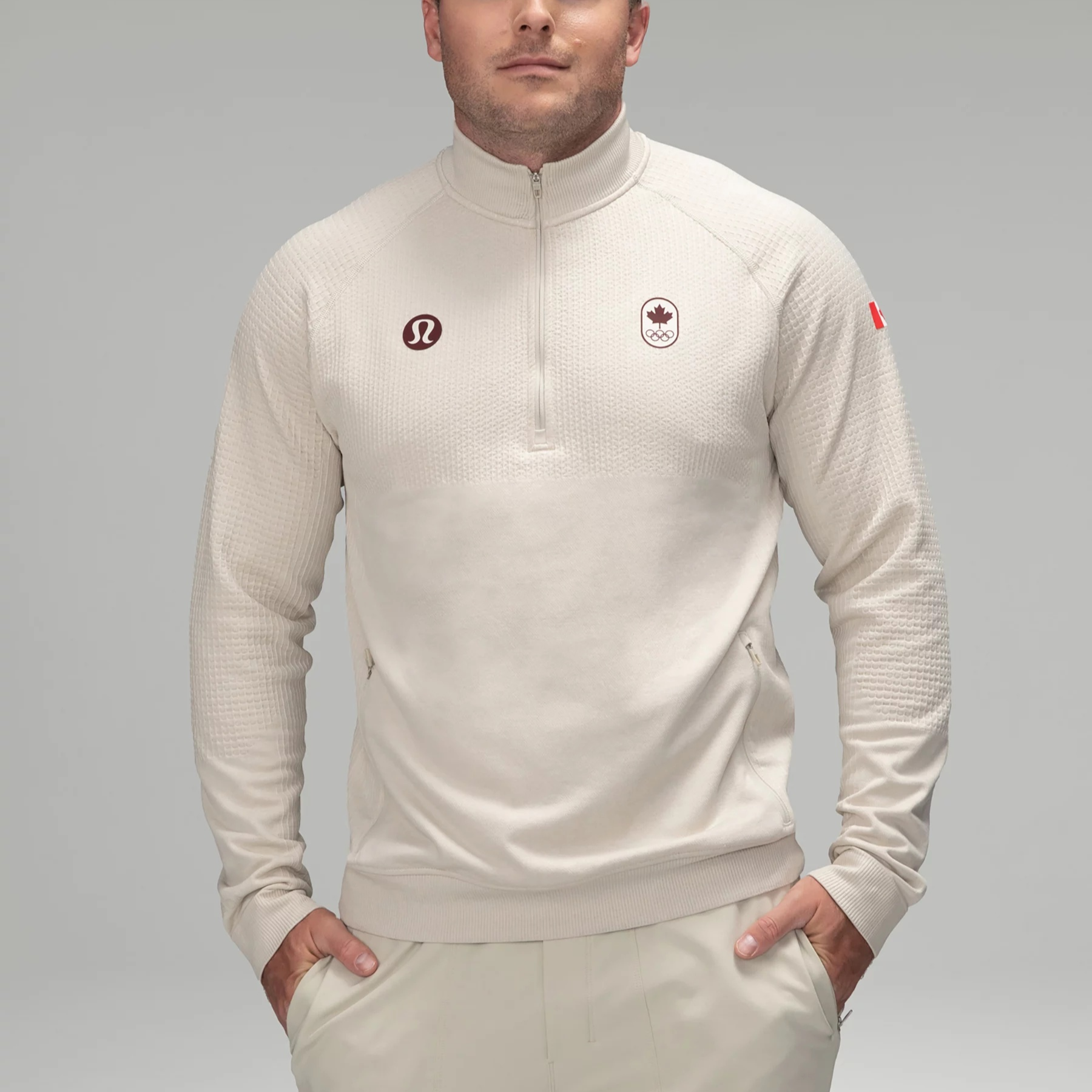 Details for Lululemon Chaqueta Blanca Marfil Logo Manga Larga para Deportes al Aire Libre LM3DEHS2024