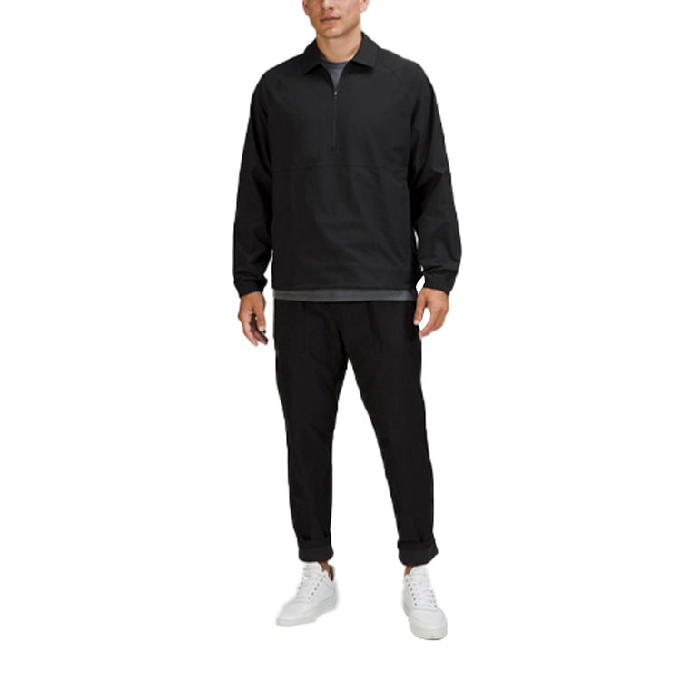 Details for Lululemon  Solid Color Half-Zip Collared Jacket with Side Pockets. LM3DUZS