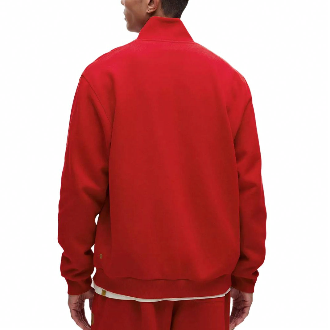 Lookbook Lululemon Steady State Logo Comfort Quarter-Zip Sweatshirt Merah Gelap LM3FIBS