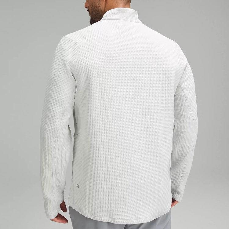 Shop Lululemon 华夫针织Rulu半拉链纯色休闲卫衣. LM3EX7S