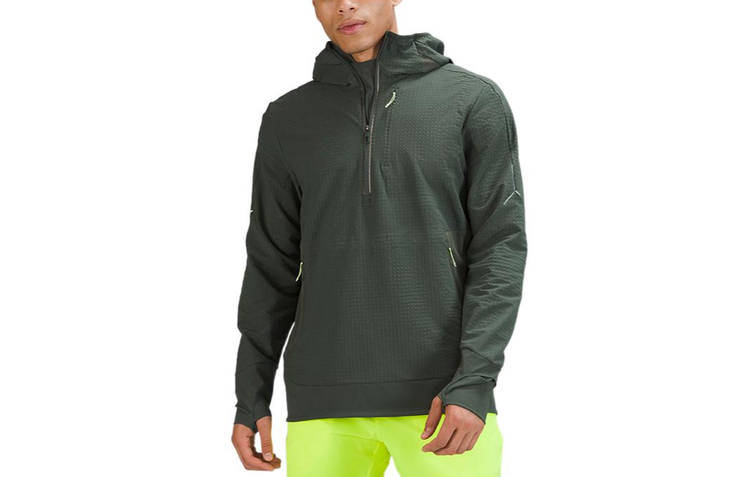 Lululemon Cold Terrain Half-Zip Hoodie Smoky Spruce Green Running Jacket LM3DSIS