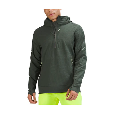 Lululemon Cold Terrain Half-Zip Hoodie Smoky Spruce Green Running Jacket LM3DSIS