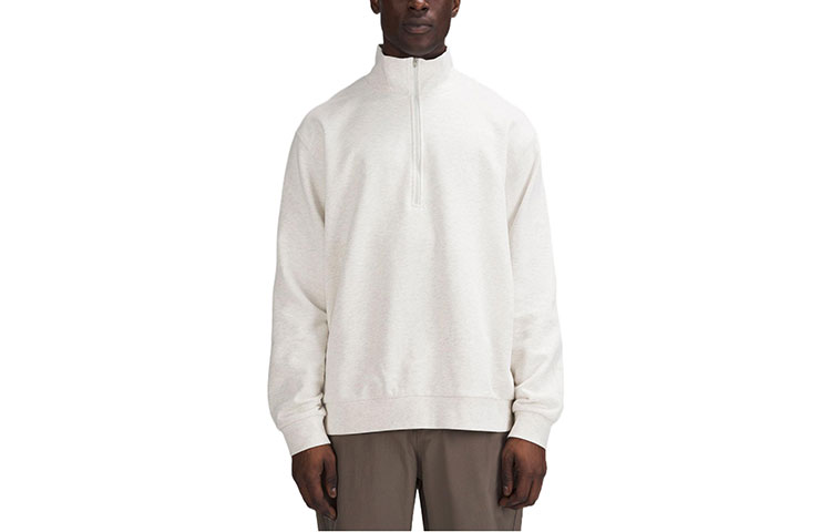 Lululemon French Terry Cotton Zip-Up Sweatshirt Plain Color Mock Neck LM3EKKS