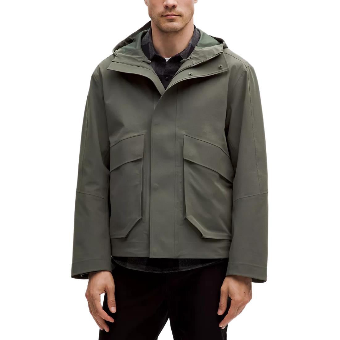 Sizing Lululemon Glyde Jaket Hooded Kalis Air Gaya Kasual Slim Fit LM4AQYS