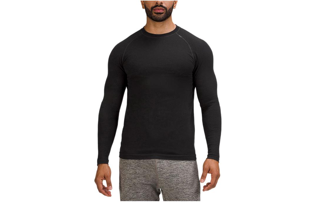 Lululemon Keep the Heat Black Crewneck Logo Sweatshirt Long Sleeve LM3DOAS