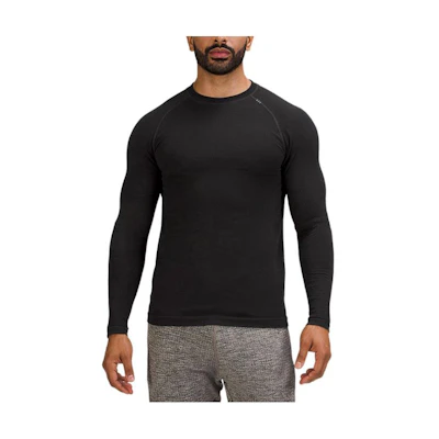 Lululemon Keep the Heat Black Crewneck Logo Sweatshirt Long Sleeve LM3DOAS