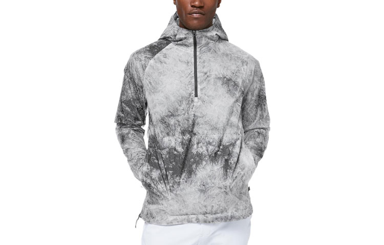 Lululemon LAB Tectus Tie-Dye Half-Zip Long Sleeve Sweatshirt Mens Grey LM4878S