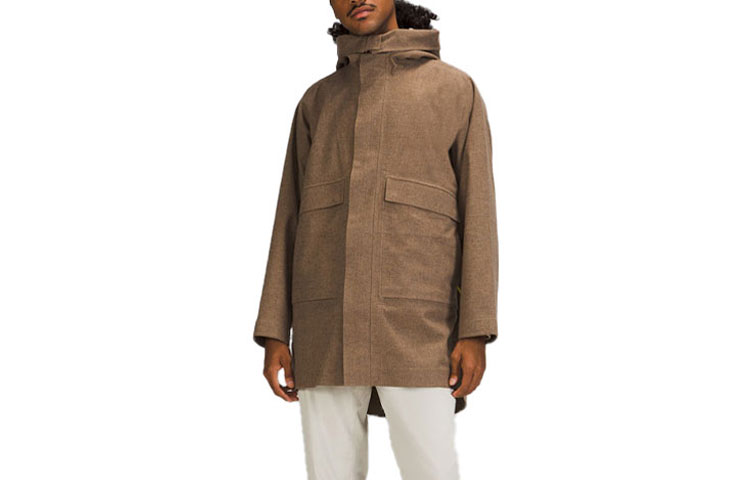 Lululemon LAB Wool Blend Khaki Hoodie Jacket - Casual Wear LM4ADKS