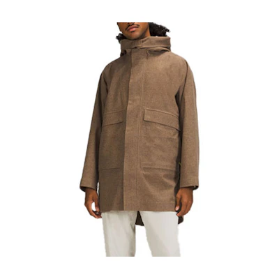 Lululemon LAB Wool Blend Khaki Hoodie Jacket - Casual Wear LM4ADKS