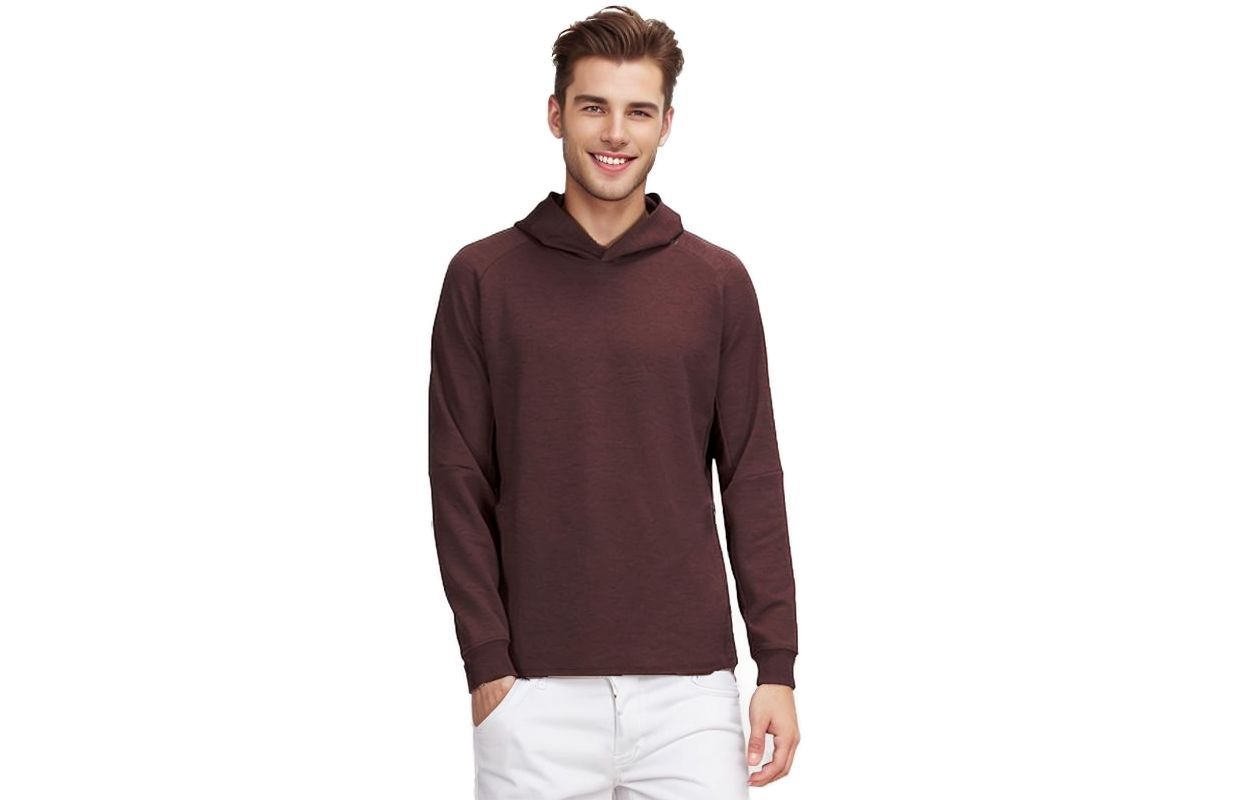 Lululemon Men’s Red Textured Tech Pullover Hoodie LM3CYZS