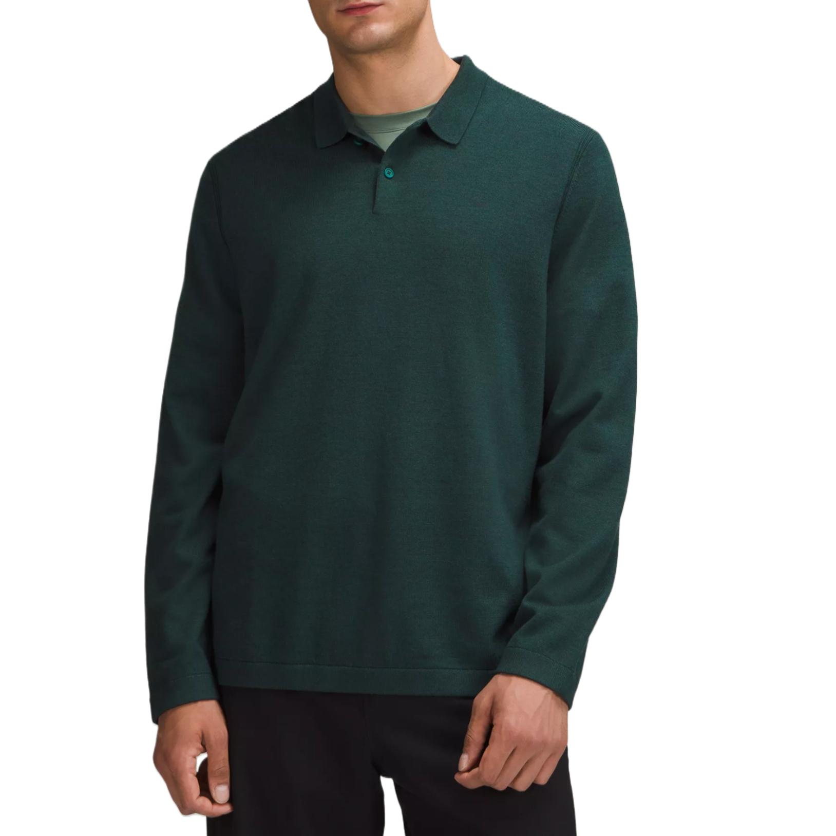 Lululemon New Venture Knit  Soft Comfortable Long-Sleeve Polo Shirt LM3FCHS