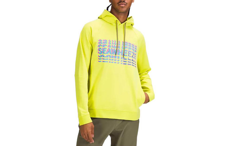 Lululemon Printed Yellow Hoodie Long Sleeve Pullover LM3CT5S