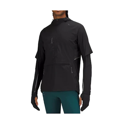 Lululemon Shift Stitch Hoodie Black Waffle-Knit Casual Long Sleeve LM3BQES