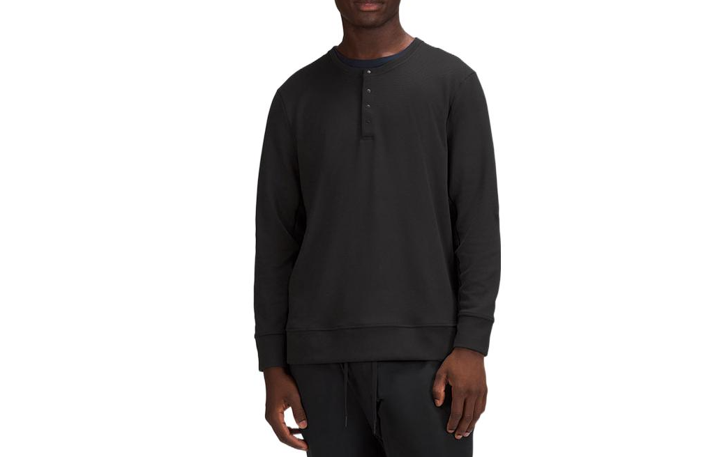 Lululemon Shift Stitch Solid Logo Half-Button Long-Sleeve Sweatshirt - Men LM3DU1S