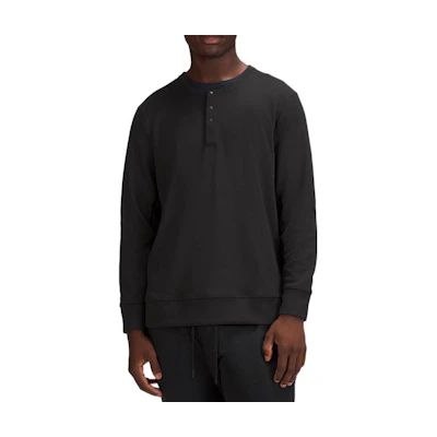 Lululemon Shift Stitch Solid Logo Half-Button Long-Sleeve Sweatshirt - Men LM3DU1S