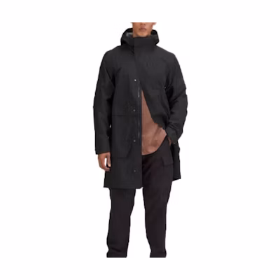 lululemon Storm Field Glyde Waterproof Hooded Trench Coat Black LM4AJ0S