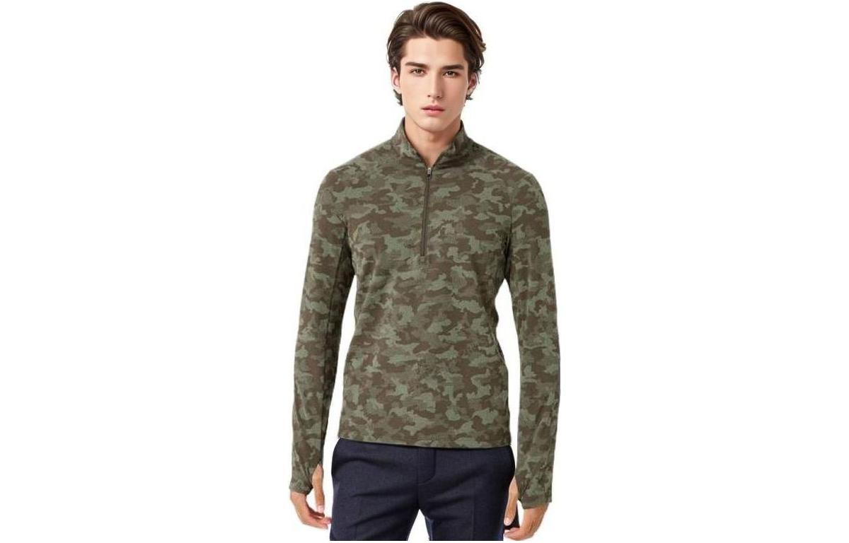 Lululemon Surge Warm Camo Half-Zip Pullover Long Sleeve - Deep Olive Camo LM3CGCS