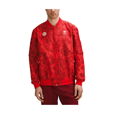 Lululemon Team Canada SS24 Olympic Print Breathable Jacket Red LM4AQ4S