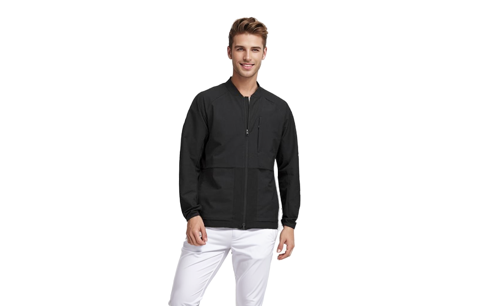 Shop Lululemon Warp Light FW22 Swift™ Fabric Solid Zip-Up Long Sleeve Jacket Men LM4AFBS