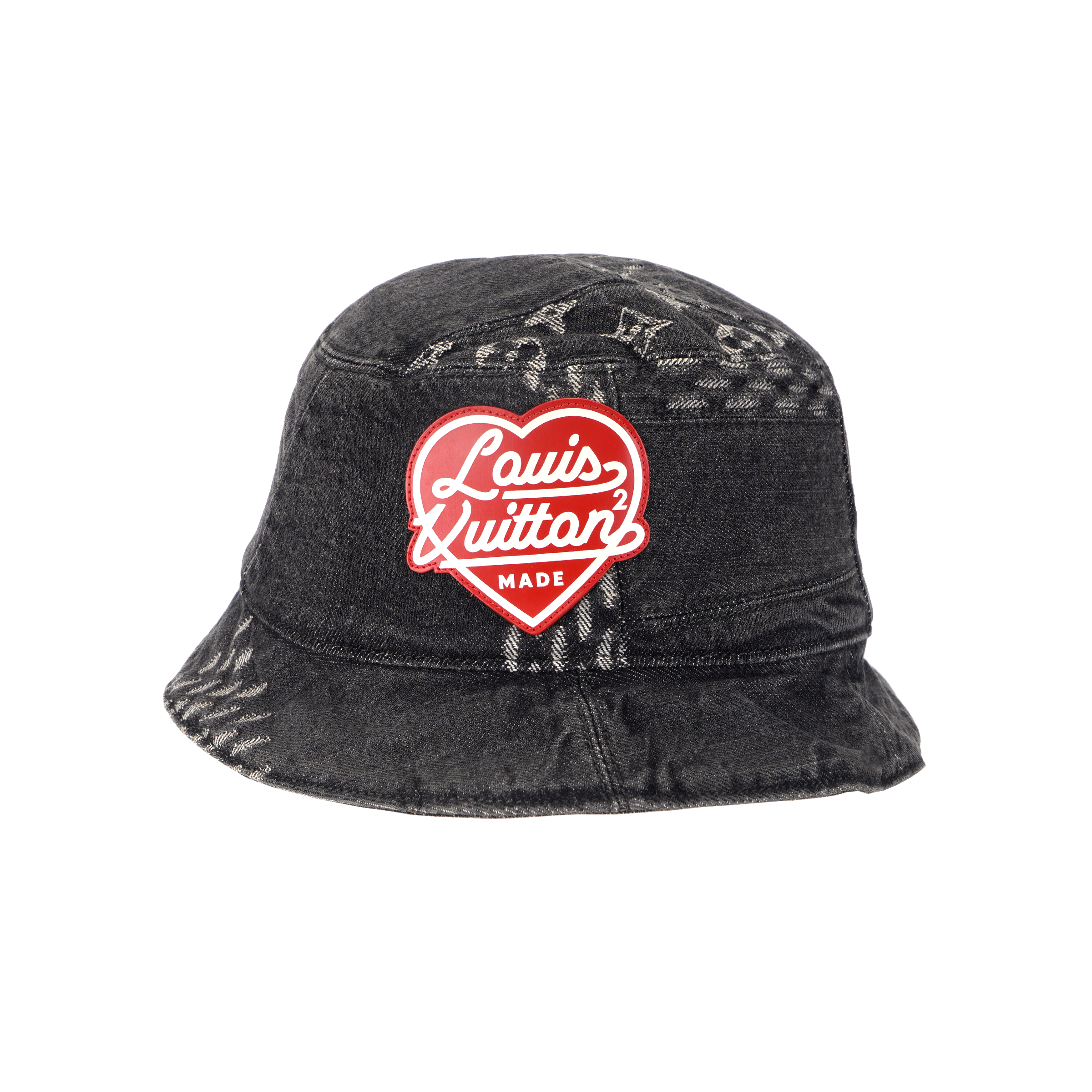 LV x NIGO Louis Vuitton Bone Denim Cotton Bucket Hat Grey/Black MP3244