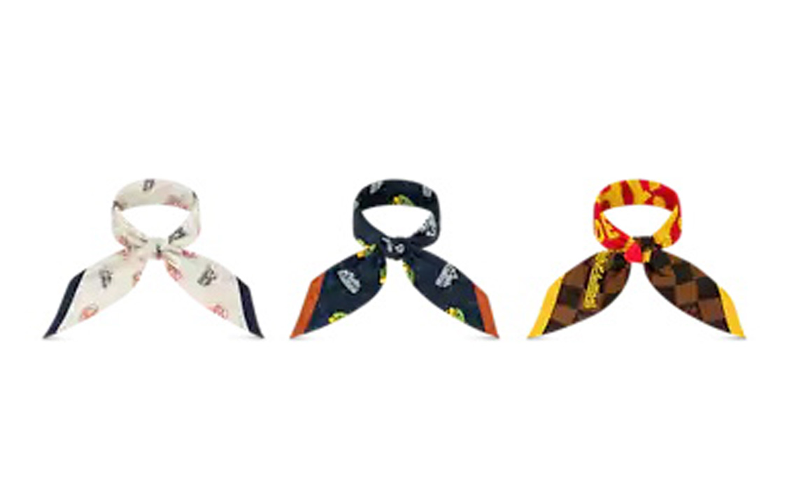 LV x Nigo Louis Vuitton Scarf White/Multicolor Silk Bandana. MP3254