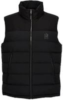 MACKAGE BOBBIE Black Puffer Vest with Logo Print and Stand Collar. BOBBIEZBLACK MACKAGE BOBBIE Black Puffer Vest with Logo Print and Stand Collar. BOBBIEZBLACK