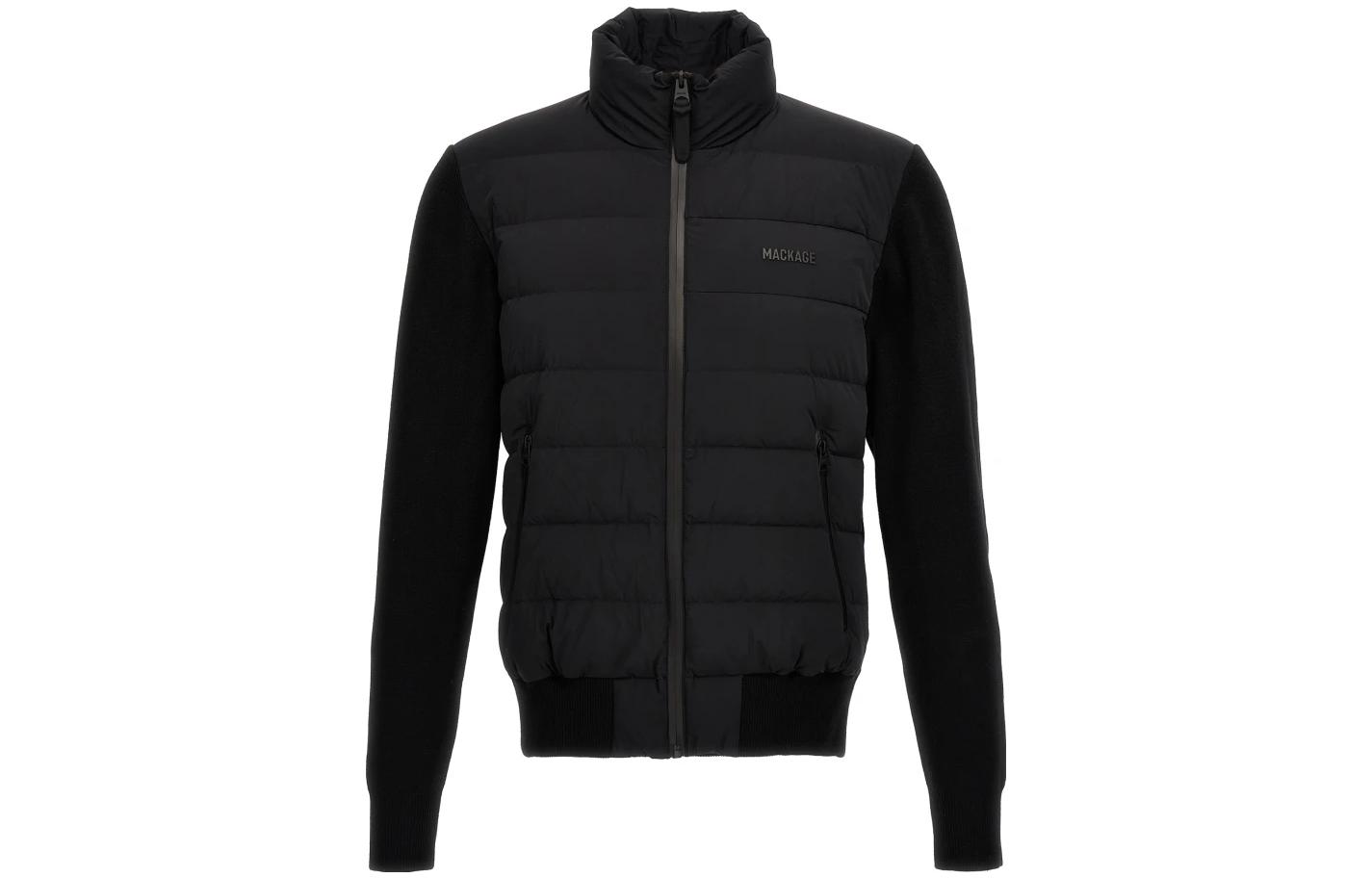 MACKAGE Haney-City Unisex Logo Zip-Up High Collar Jacket HANEYCITYBLACK