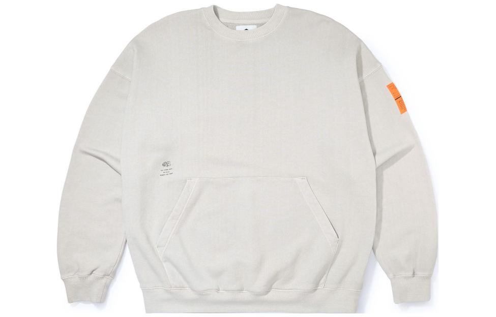 MADNESS FW22 Grey Crewneck Sweatshirt Unisex Orange Label Loose Fit 22FW-SW-D001-GRY
