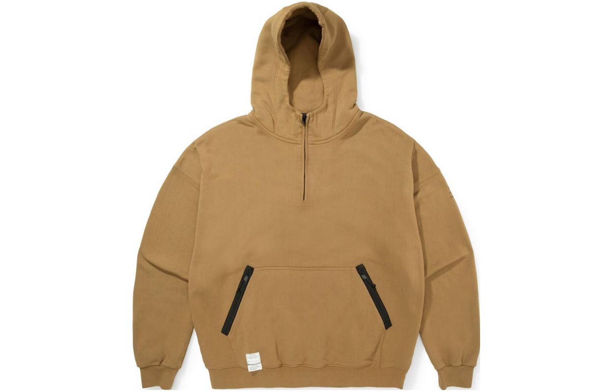 MADNESS FW22 Half-Zip Hoodie Brown Unisex Minimalist Design. 22FW-HD-D001-BRN