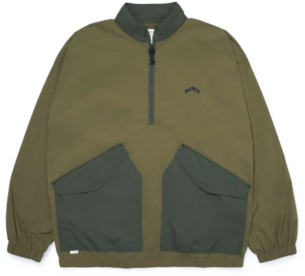 MADNESS FW22 Jaket Half-Zip Hijau Khaki Unisex dengan Logo Sulaman. 22FW-JKT-ANRK-D001-KHK Buy MADNESS FW22 Jaket Half-Zip Hijau Khaki Unisex dengan Logo Sulaman. 22FW-JKT-ANRK-D001-KHK