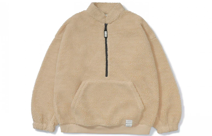 madness-half-zip-plush-jacket-beige-unisex-cozy-and-gift-ready-21-fw-jkt-flc-d001-bg