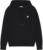 Maison Kitsune Black Pullover Hoodie with Solid Logo Design. LM00702KM0001-P199 Maison Kitsune Black Pullover Hoodie with Solid Logo Design. LM00702KM0001-P199