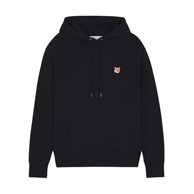 Maison Kitsune Black Pullover Hoodie with Solid Logo Design. LM00702KM0001-P199