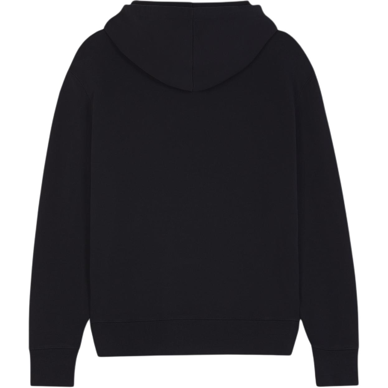 Lookbook メゾンキツネ ブラックプルオーバーパーカー 無地ロゴデザイン付き LM00702KM0001-P199