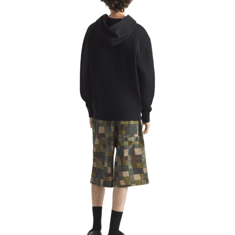 Purchase メゾンキツネ ブラックプルオーバーパーカー 無地ロゴデザイン付き LM00702KM0001-P199