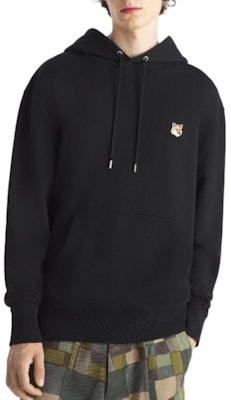 メゾンキツネ ブラックプルオーバーパーカー 無地ロゴデザイン付き LM00702KM0001-P199 Details for メゾンキツネ ブラックプルオーバーパーカー 無地ロゴデザイン付き LM00702KM0001-P199