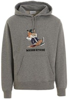 Maison Kitsune Cartoon Graphic Hoodie Grey Long Sleeve Pullover. KM00307KM0001-H1 Maison Kitsune Cartoon Graphic Hoodie Grey Long Sleeve Pullover. KM00307KM0001-H1