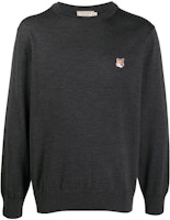 Maison Kitsune Grey Fox Head Print Crewneck Sweater. FM00528KT1036H190 Maison Kitsune Grey Fox Head Print Crewneck Sweater. FM00528KT1036H190