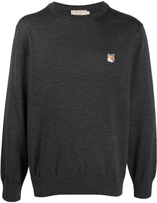Maison Kitsune 灰色狐狸头印花圆领毛衣 FM00528KT1036H190 Buy Maison Kitsune 灰色狐狸头印花圆领毛衣 FM00528KT1036H190