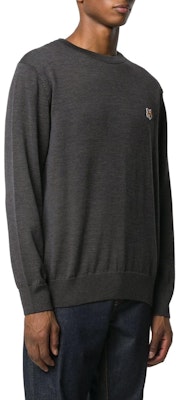 Maison Kitsune 灰色狐狸头印花圆领毛衣 FM00528KT1036H190 Shop Maison Kitsune 灰色狐狸头印花圆领毛衣 FM00528KT1036H190