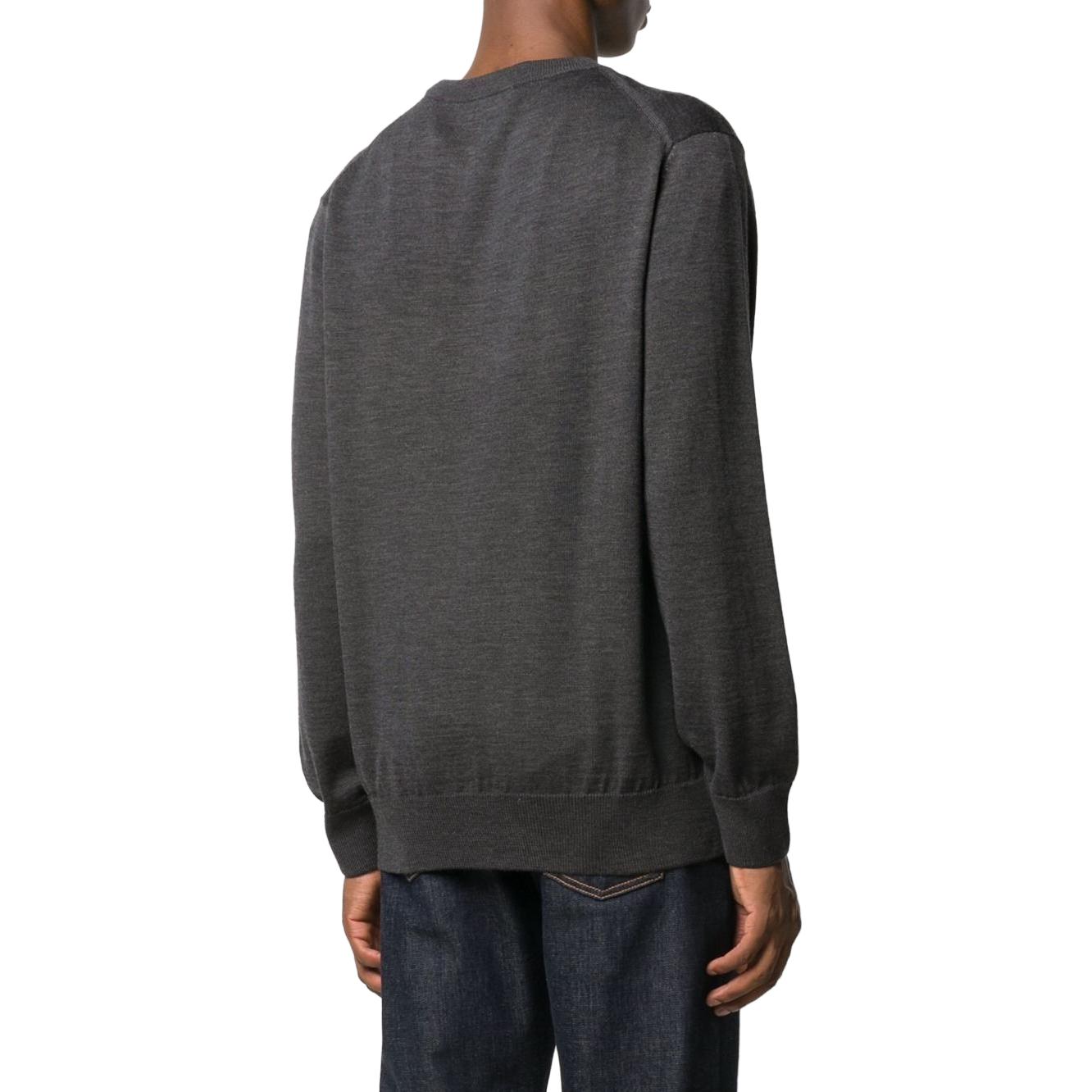 Purchase Maison Kitsune 灰色狐狸头印花圆领毛衣 FM00528KT1036H190