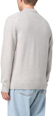 Maison Kitsune Kardigan Rajut Kelabu V-Leher Berbutang dengan Logo. NM00506KT1006-H120 Lookbook Maison Kitsune Kardigan Rajut Kelabu V-Leher Berbutang dengan Logo. NM00506KT1006-H120